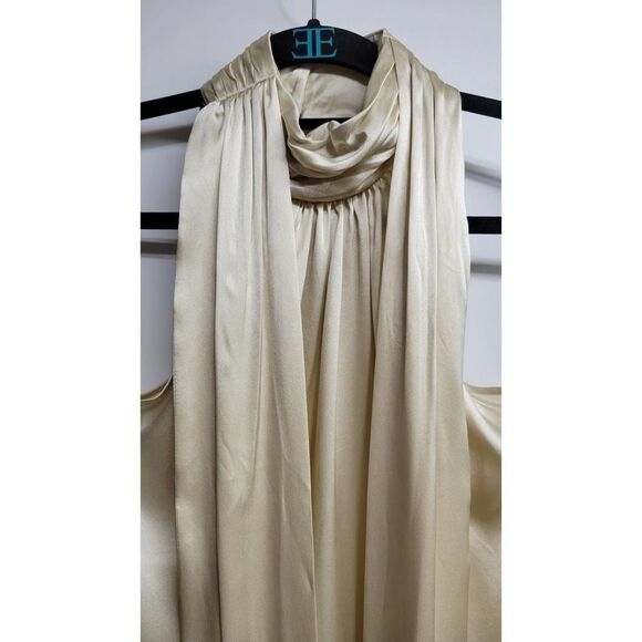 CINQ À SEPT Karla Silk Halter Top 100% silk - Picture 3 of 5